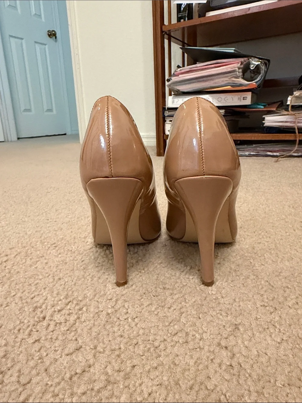 Charles David Nude Patent Pointed-Toe Pumps